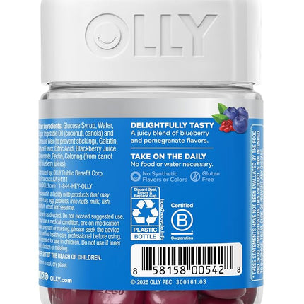 OLLY Glowing Skin Gummy, 25 Day Supply (50 Gummies), Plump Berry, Hyaluronic Acid, Collagen, Sea Buckthorn, Chewable Supplement (Packaging May Vary)