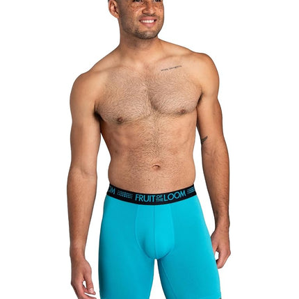 Fruit of the Loom Men's Breathable Underwear, Long Leg Boxer Brief - Micro Mesh 3 Pack, M UK