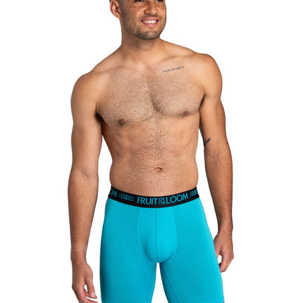 Fruit of the Loom Men's Breathable Underwear, Long Leg Boxer Brief - Micro Mesh 3 Pack, M UK