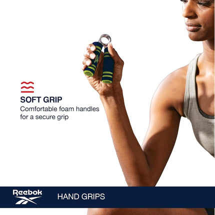 Reebok 2-Pack Hand Grip Strengthener, Spring Coiled (Red)