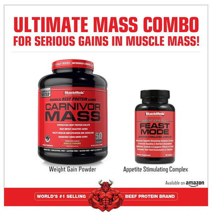 MuscleMeds Carnivor Mass Diet Supplement, Vanilla Caramel, 5.93 Pound