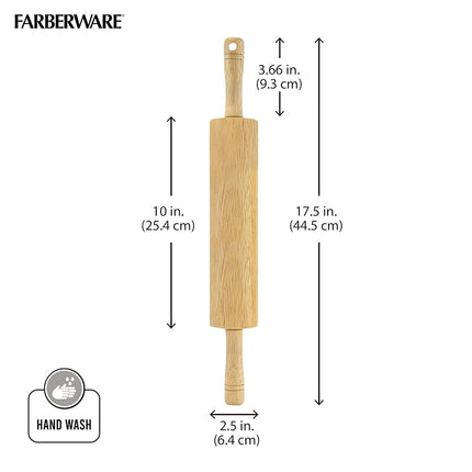Farberware - Wooden Rolling Pin, Classic Hardwood, Smooth Surface