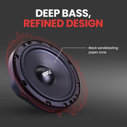 6.5” Two Way Coaxial Speaker System for 2006 and Up Vehicles, 300 Watts, 4 Ohm, Butyl Rubber Surround, 1'' High-Temperature KSV Voice Coil, Black Sandblasting Paper Cone