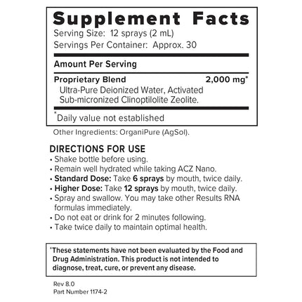 Results RNA ACZ Nano Advanced Cellular Zeolite Extra Strength | Great for Total Body Detoxification and Immune System Health (2 Ounce)