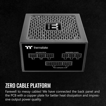 Thermaltake GF1 (2024) 750W Fully Modular ATX Power Supply - 80 Plus Gold - Ultra Quiet - Zero RPM, PS-TPD-0750FNFAGU-P