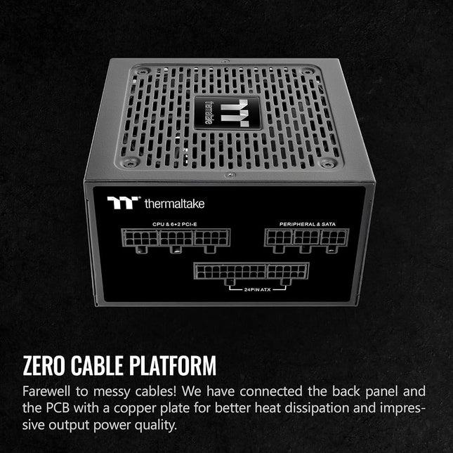 Thermaltake GF1 (2024) 750W Fully Modular ATX Power Supply - 80 Plus Gold - Ultra Quiet - Zero RPM, PS-TPD-0750FNFAGU-P