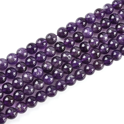 8mm Natural Amethyst Beads Round Gemstone Loose Be