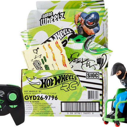 Hot Wheels RC Aaron Wheelz Wheelie Chair, Remote-C