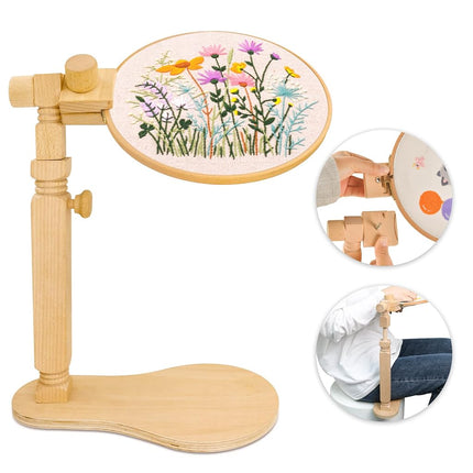 Adjustable Embroidery Hoop Stand - Hands-Free Cros