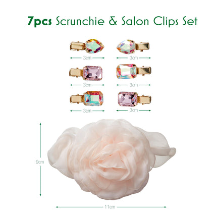 Set de scrunchie y pinzas para el cabello Glinda de Wicked - pinzas para el cabello - accesorios para el cabello - accesorios para el cabello para niñas - regalos para ella - Scunci by Conair - Paquete de 7