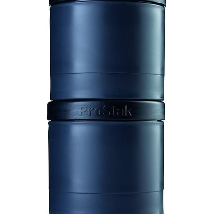 BlenderBottle ProStak Expansion 2 Pak (2x 250ml)| Twist n' Lock Storage Jars with Pill Tray | black