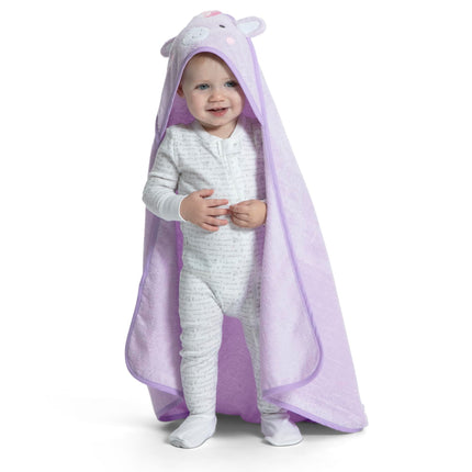 Delta Children Serviette de Bain à Capuche Bébé/Nourrisson - Ultra Douce et Absorbante - Essentiel Nouveau-né - Cadeau Idéal pour Liste de Naissance/Douche de Bébé pour Garçons et Filles, Licorne Mauve Clair