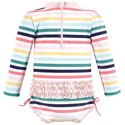 Maillot de bain Hudson Baby pour bébé fille et enfant, Sunset Stripe, 2T