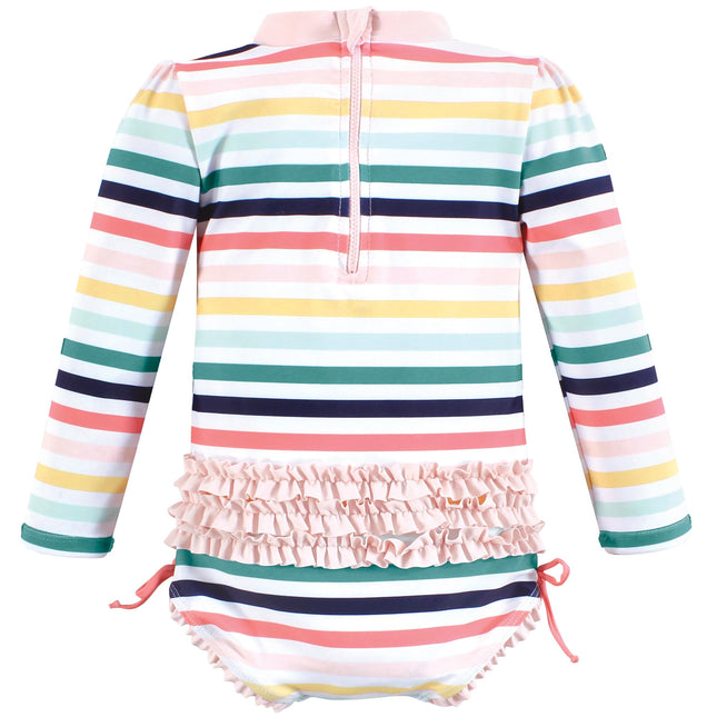 Maillot de bain Hudson Baby pour bébé fille et tout-petit, rayures coucher de soleil, 6-9 mois