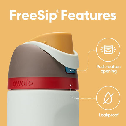 Owala FreeSip Insulated Stainless Steel Water Bottle, 710ml, Boneyard