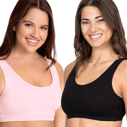 Fruit of the Loom Womens Built Up Tank Style Sports Bra Value Pack, Kitty Pink/Hyacinth/Grey Heather/Black Hue, 38