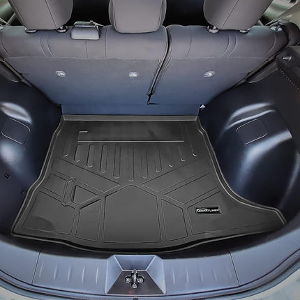 SMARTLINER Tapis de coffre noir sur mesure toutes saisons derrière la 2e rangée, compatible avec Nissan Leaf 2018-2022