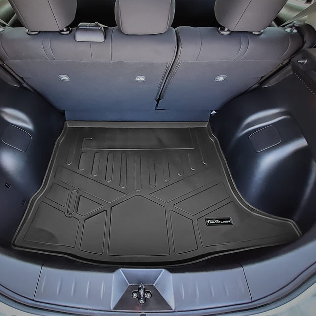 SMARTLINER Tapis de coffre noir sur mesure toutes saisons derrière la 2e rangée, compatible avec Nissan Leaf 2018-2022