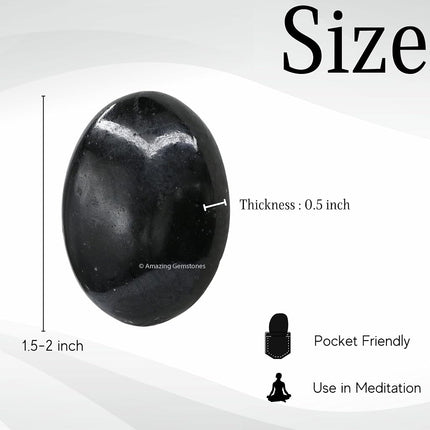 Amazing Gemstone Black Tourmaline Mental Celestite Crystals and Healing Stones - Large Palm Stone Crystals Piedra - Crystal for Good Luck, Positive Energy, Meditation - Unique Stocking Stuffers Gifts for Women