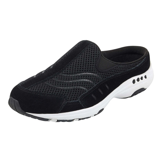 Easy Spirit Women's Traveltime Mule, Black Suede, 