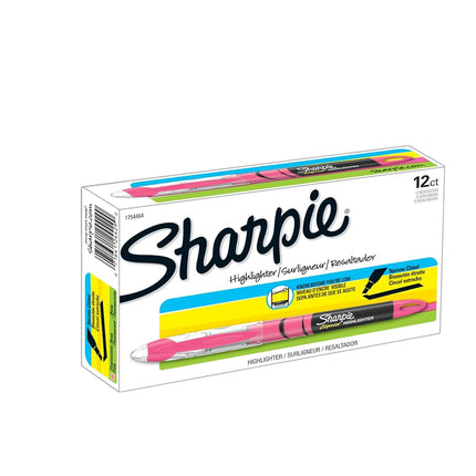 Sharpie Liquid Highlighters, Chisel Tip, Fluorescent Pink, Box of 12