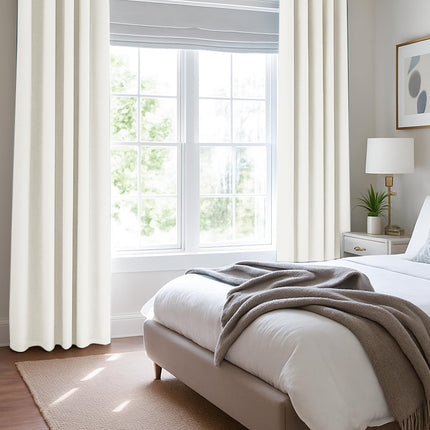 Deconovo Faux Linen Total Blackout Curtains Grommet Room Darkening Thermal Insulated Curtain Sun Blocking Drapes for Window Khaki 52x45 Inch 2 Panels