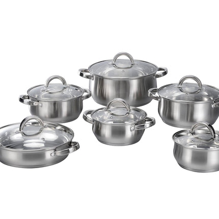 12-Piece Induction Ready Stainless Steel Cookware 