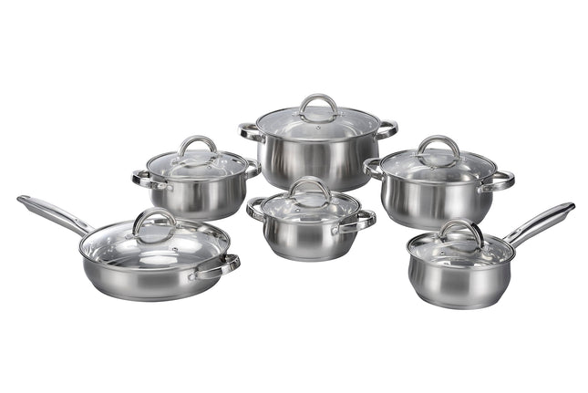12-Piece Induction Ready Stainless Steel Cookware 