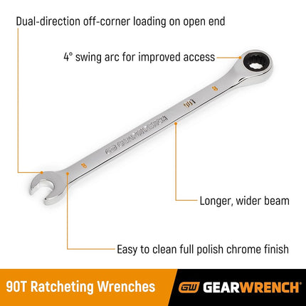 GEARWRENCH 1" 4 Degree Swing Arch 12 Point Ratcheting Combination Wrench - 86953