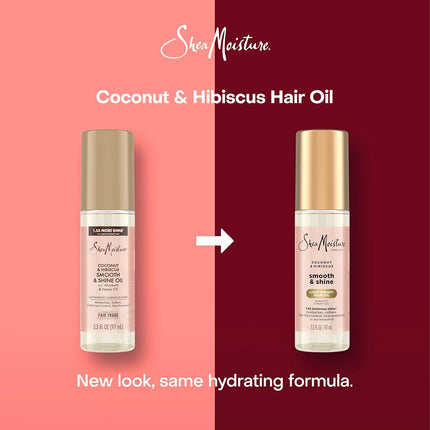 SheaMoisture Coconut & Hibiscus Hair Oil, Hydration & Anti-Frizz, for Curly, Coily & Wavy 97ML