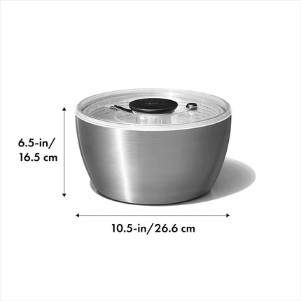OXO Steel Salad Spinner, Stainless Steel, L