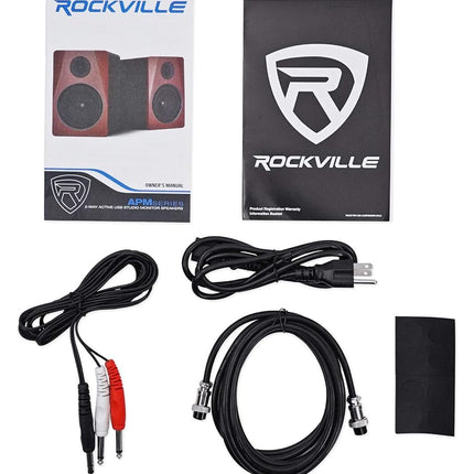 Rockville APM6B 6.5-Inch 2-Way 350W Active/Powered USB Studio Monitor Speakers Pair