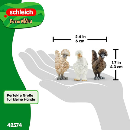 Schleich Farm World - 3Pc Chicken Friends Toy Figurine - Kids 3+ | 42574