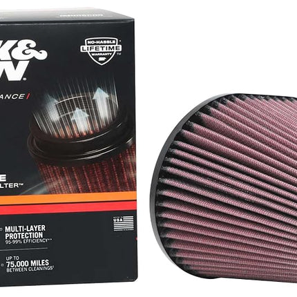 Filtro de aire K&N Universal Oval/Cónico Brida de 100 mm Diámetro de base 174 x 134, Diámetro superior 114 x 82, Altura 127 mm (RU-70031)