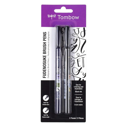 Tombow 62038 Fudenosuke brush pen with soft and ha