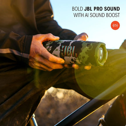 JBL Flip 7 - Portable Waterproof and Drop-Proof Speaker, Bold Pro Sound with AI Sound Boost, 16Hrs of Playtime, and PushLock System with Interchangeable Accessories (White)