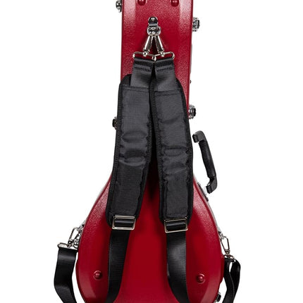 Crossrock A-Style Mandolin Case | ABS Molded Hardshell with Security Lock, Metal Feet, and Detachable Straps-Red (CRA862MARD)