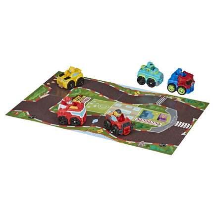 TRANSFORMERS Playskool Heroes Rescue Bots Academy Mini Bot Racers Pack de 5 jouets convertibles de 5 cm, véhicules à collectionner (Exclusivité Amazon)