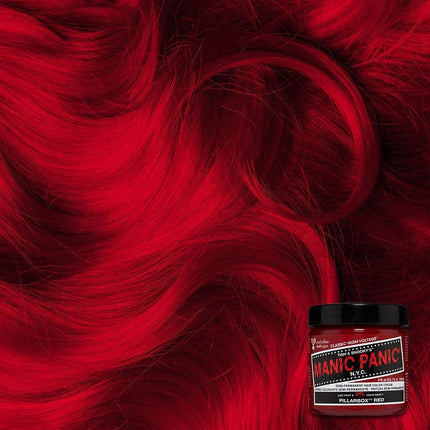 MANIC PANIC Classic Pillarbox Red Semi Permanent Hair Color - True Red Hair Dye for Women & Men That Lasts 4-6 Weeks - Vegan, Ammonia & Cruelty-Free - Create & Mix Custom Shades (4oz / 3pk)