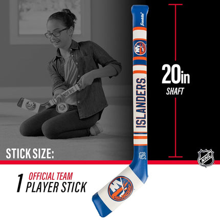 NHL New York Islanders Mini Soft Hockey Stick Set Team Soft Foam Mini Hockey Stick and Ball Set - Great Toy for Kids