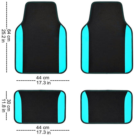 Flying Banner Car Seat Covers Front Seats Rear Bench Polyester car seat Protectors Easy installations Rear Bench Split Classic man Lady Truck (Full Set - Low Back - Combo Pack, Black Mint Blue)