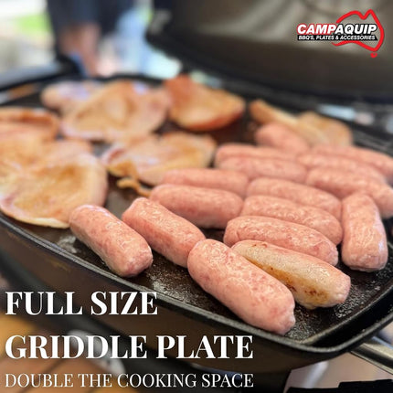 CAMPAQUIP Cast Iron Griddle | Fits Weber Baby Q Series | Q100 | Q120 | Q1000 | Q1200 | Grill Cooking or Hot Plate for BBQ | Non-Stick | NOT for N Series