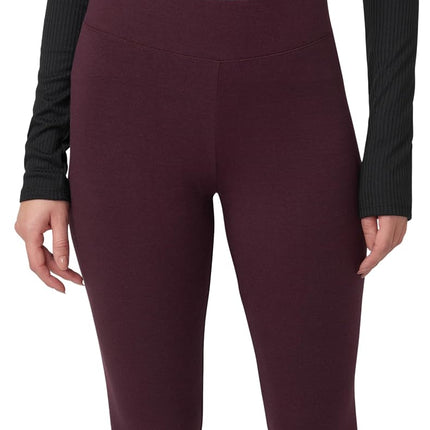 HUE Women's Ultra Leggings with Wide Waistband, Full and Capri Length, Black Cherry, XS
