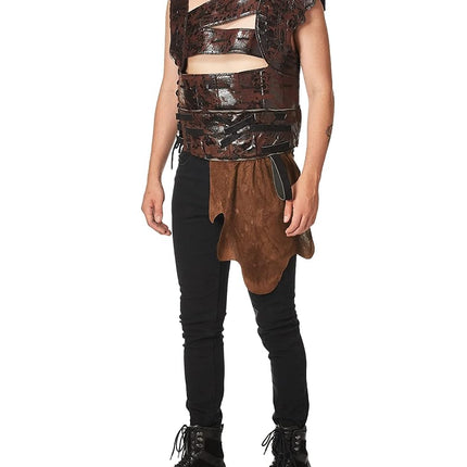 Mens Medieval Warrior Armor Costume, Brown, One Size