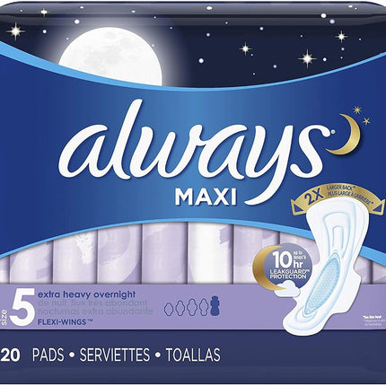 Maxi Overnight Extra Heavy Flow With Wings Unscent