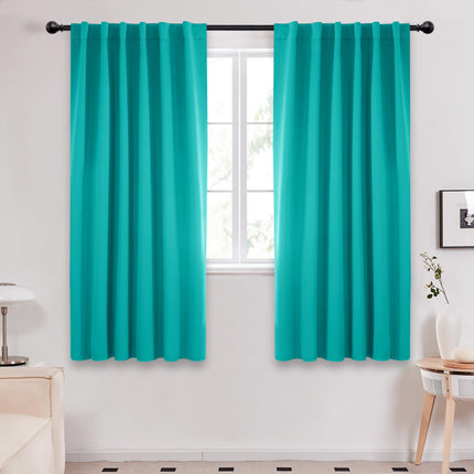 Deconovo Solid Back Tab and Rod Pocket Curtains, R