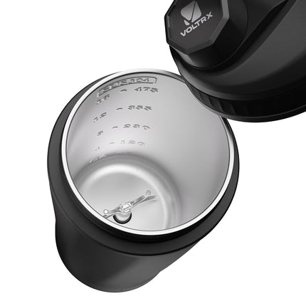 VOLTRX ChillMix Shaker Bottle Insulated Stainless Steel - USB C Rechargeable Electric Protein Shake Mixer, Shaker Cups for Protein Shakes and MealReplacement,（ Obsidian Black）