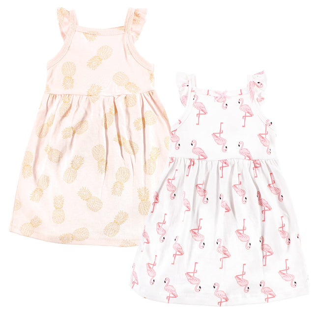Hudson Baby Baby Girls' Cotton Dresses, Flamingo P