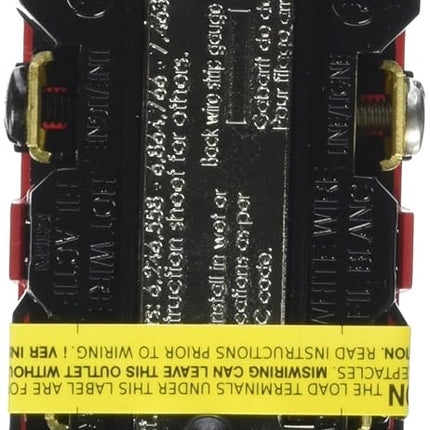 Leviton G5362-WTR 20A-125V Extra-Heavy Duty Industrial Grade Weather/Tamper-Resistant Duplex Self-Test GFCI Receptacle, Red, 20-Amp