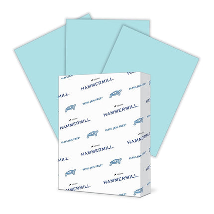 Hammermill Colored Paper, 24 lb Blue Printer Paper, 8.5 x 11-1 Ream (500 Sheets) - Made in the USA, Pastel Paper, 103671R